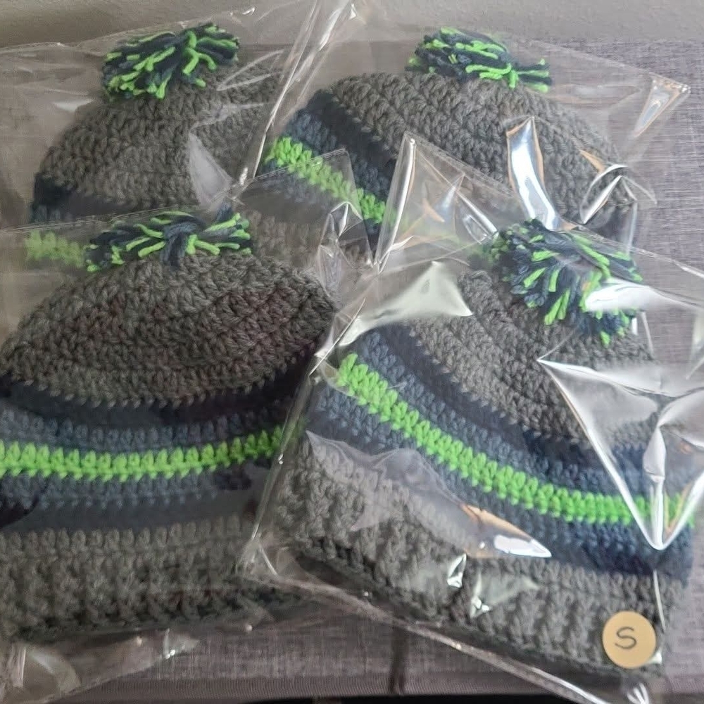 Winter Beanie with Seattle Seahawks Colors